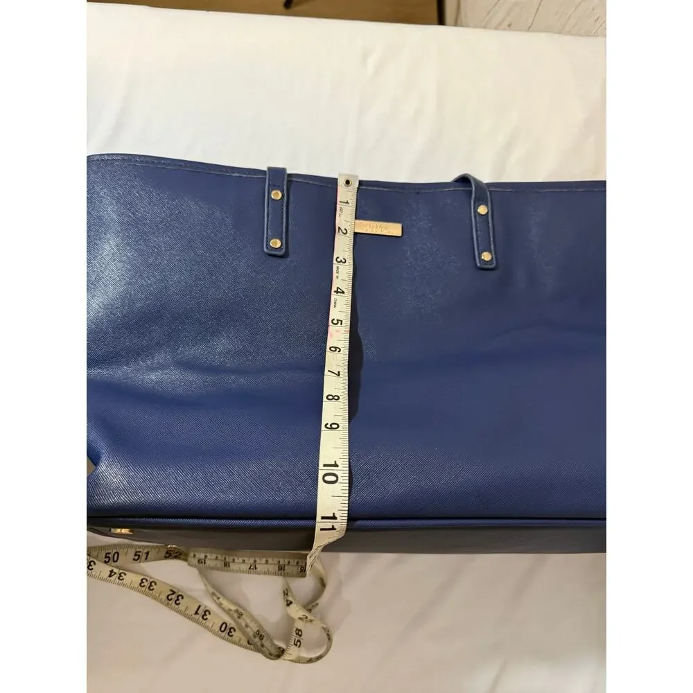Trina Turk Blue Tote Bag + Matching Floral Wristlet Set